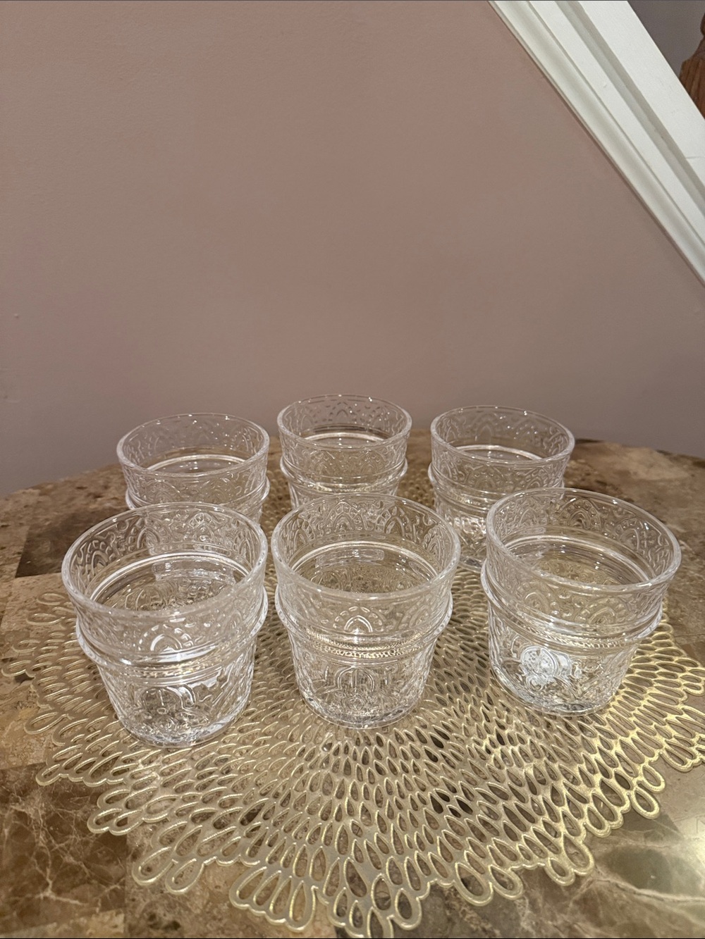 Pottery Barn Asfi  Embossed Acrylic Tumbler,  Set of 6